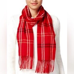 Cejon Trending Red Grid Pattern Plaid Scarf - Made in Italy